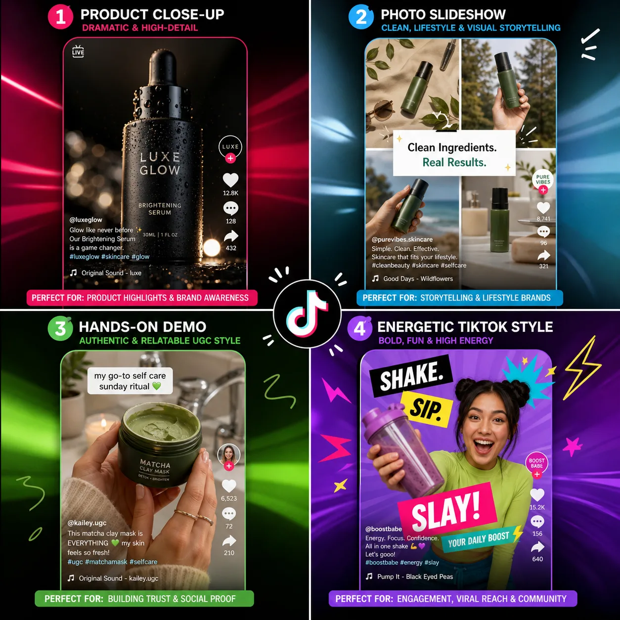 Các Dạng Video TikTok Affiliate Không Lộ Mặt Phổ Biến