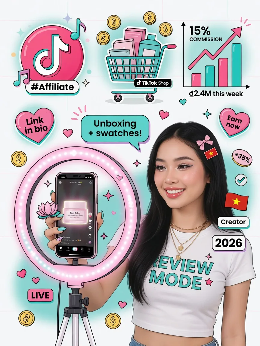 Cách Làm Affiliate TikTok 2026: Hướng Dẫn A-Z Cho Người Mới Kiếm Tiền