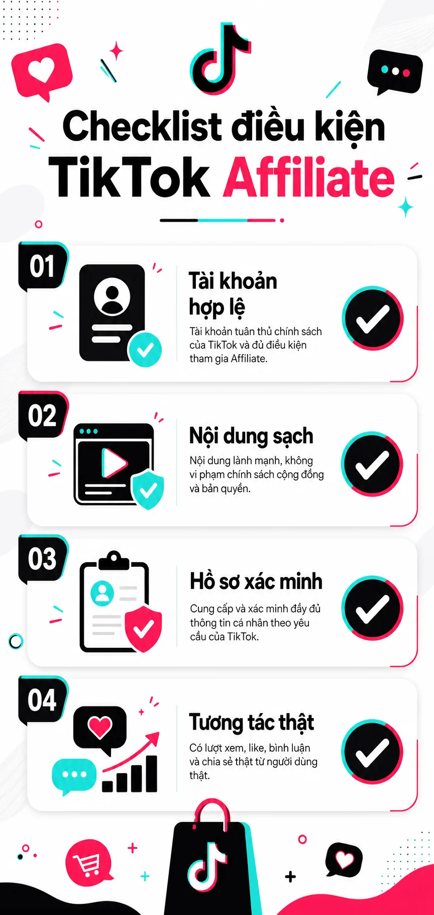Điều kiện tham gia TikTok Affiliate dành cho nhà sáng tạo nội dung