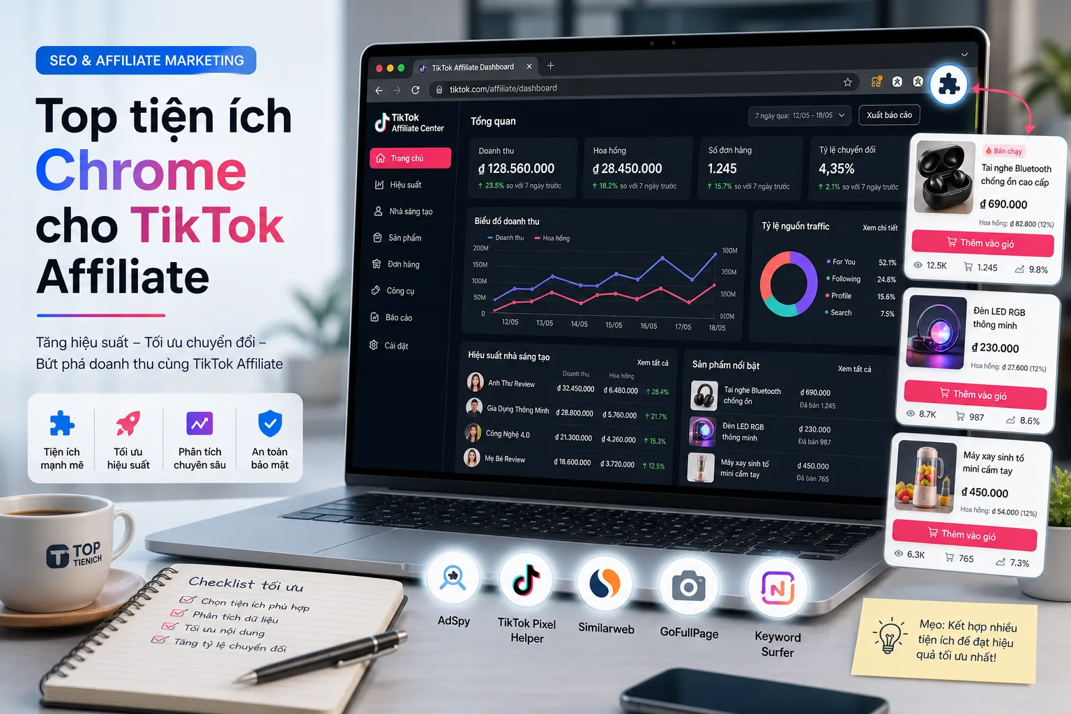 Extension Chrome hỗ trợ TikTok Affiliate: Cách chọn, cài đặt và tối ưu hiệu quả