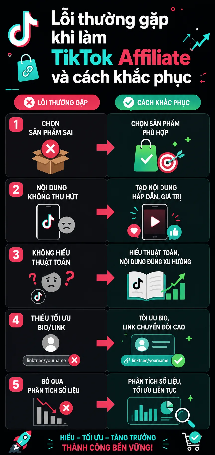Lỗi thường gặp khi làm TikTok Affiliate và cách khắc phục hiệu quả