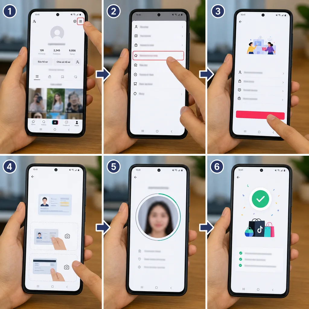 Cách đăng ký và liên kết tài khoản TikTok Shop Affiliate trên Android