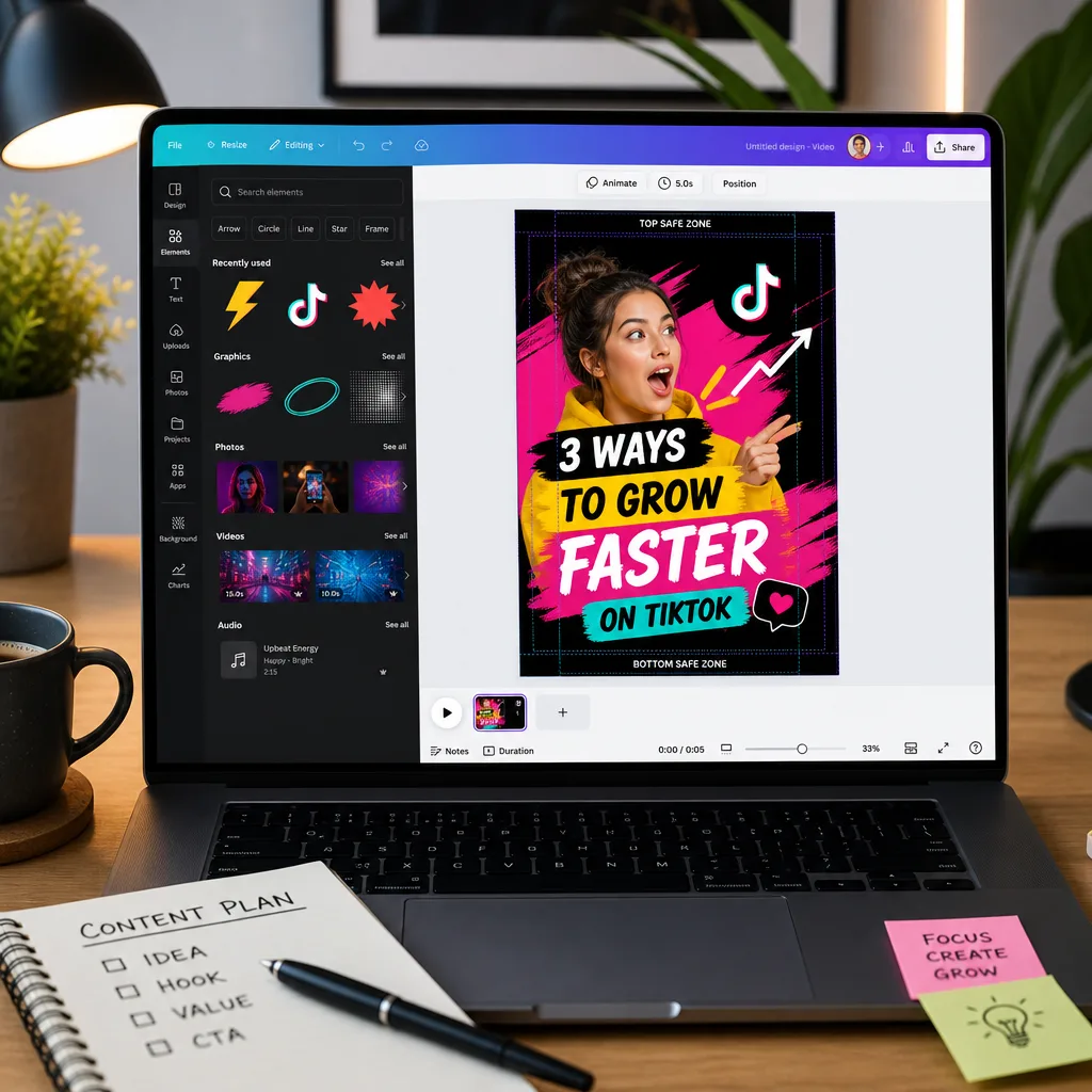 Cách dùng Canva thiết kế thumbnail TikTok đẹp, dễ đọc
