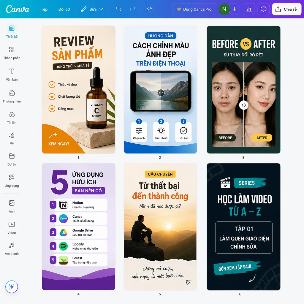 Gợi ý template thumbnail TikTok trên Canva cho người mới