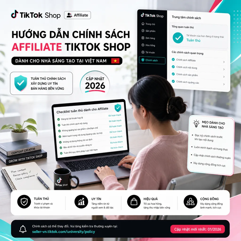 Quy định chính sách TikTok Affiliate 2026: Những điểm cần biết