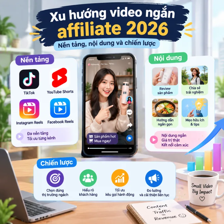 Xu hướng video ngắn affiliate 2026: Nền tảng, nội dung và chiến lược